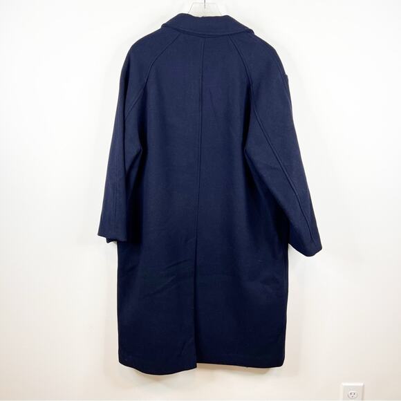 NWT ZARA Wool Blend Longline Jacket M/L Blue - Picture 4 of 8